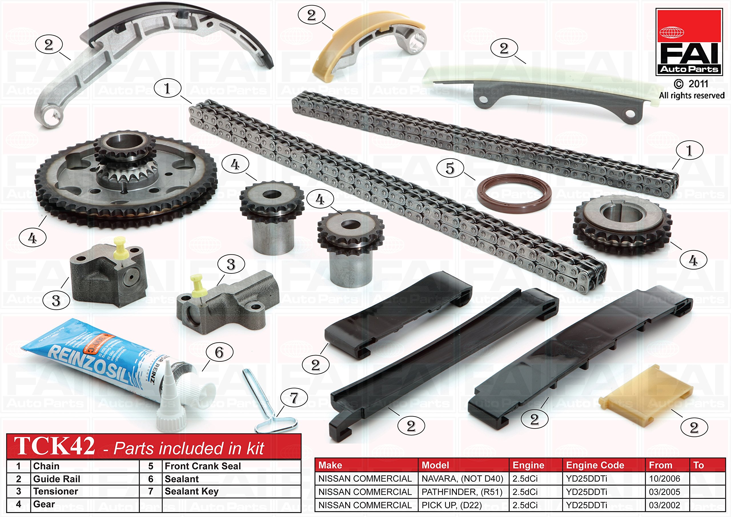 TIMING CHAIN KIT FOR NAVARA NP300 D22 PATHFINDER SERENA 2.5 ENGINE YD25DDTi