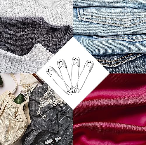 Miniatura 6 de 500 PIEZAS de alfileres de seguridad de 19 mm - alfileres de acolchado resistentes, tamaño mini 00, metal plateado para manualidades DIY