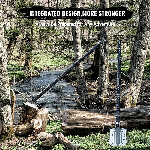 Miniatura 6 de Pala de camping hacha de supervivencia al aire libre conjunto con equipo de camping de acero de alto carbono para hombres al aire libre Caming