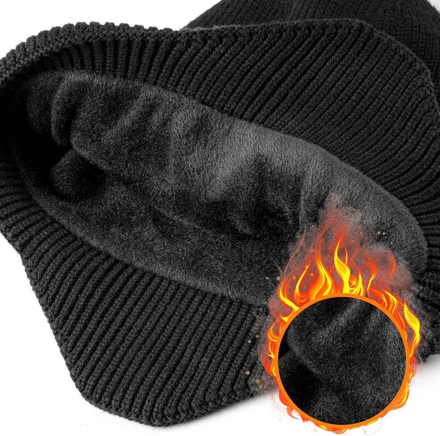 Etsfmoa Hat with Light for Men and Women,Fleece Lined Beanie with Earflaps,Type c Rechargeable LED Caps - Image 2