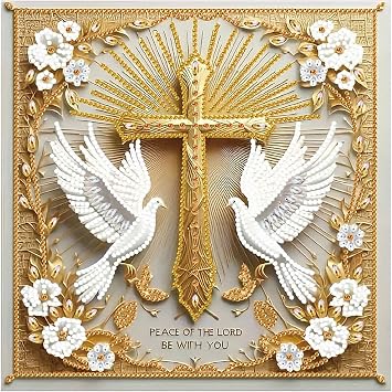 DPDAKIT Cross Diamond Painting Kits, 5D Special Shape Diamond Art Kits for Adults, Crystal Rhinestones Art Craft for Beginners DIY Home Wall Decor Gift, 12 12 Inches
