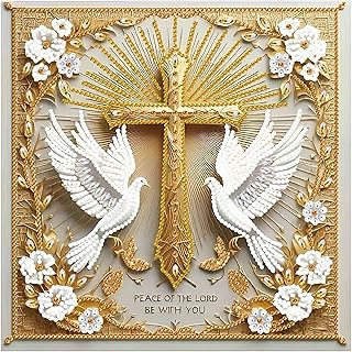 DPDAKIT Cross Diamond Painting Kits, 5D Special Shape Diamond Art Kits for Adults, Crystal Rhinestones Art Craft for Beginners DIY Home Wall Decor Gift, 12 × 12 Inches