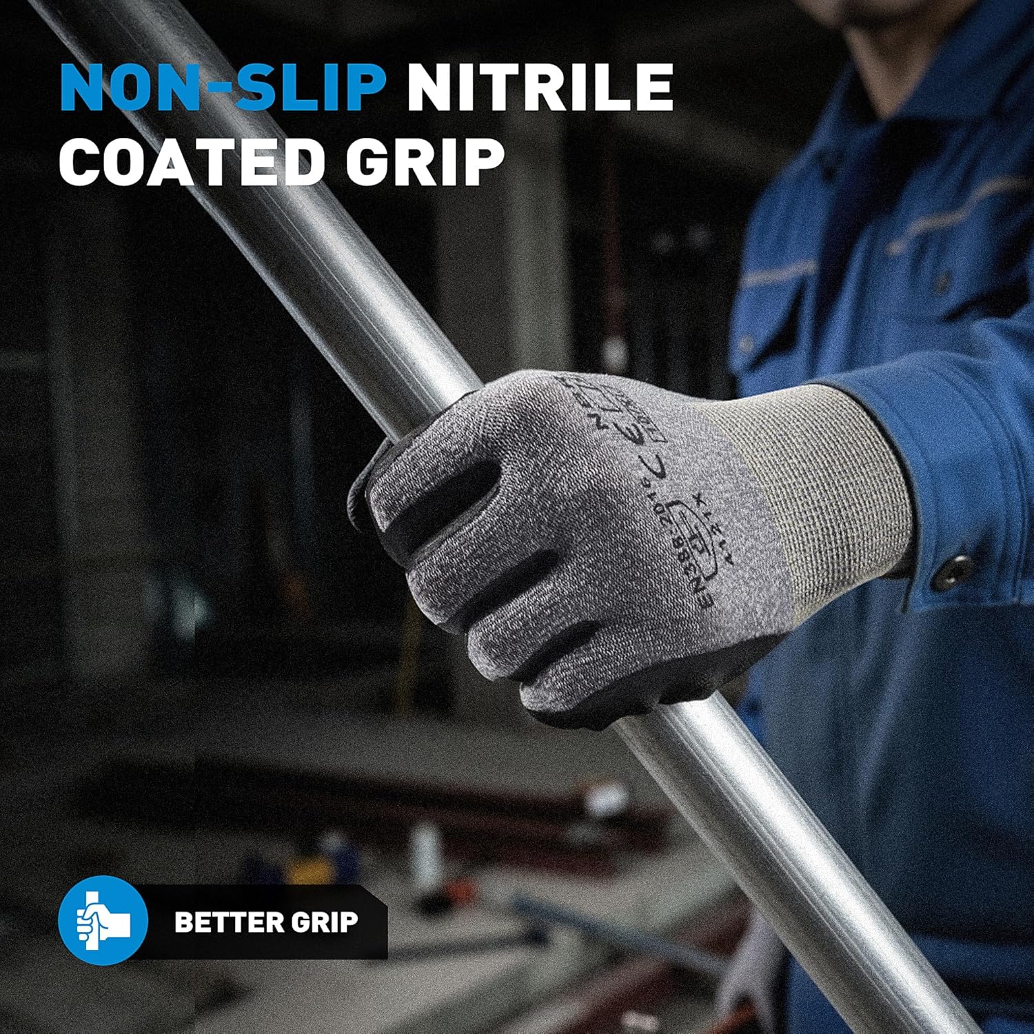 S SATC Safety Work Gloves Foam Nitrile Coated Touchscreen Knit Nylon Gloves for Men & Women, Ideal for Gardening, Warehouse