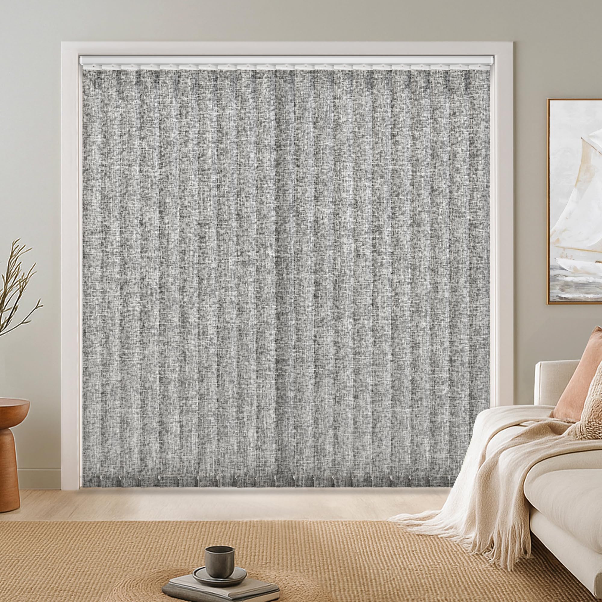 Photo 1 of LazBlinds Vertical Blinds Replacement Slats, 25 Pack, Grey