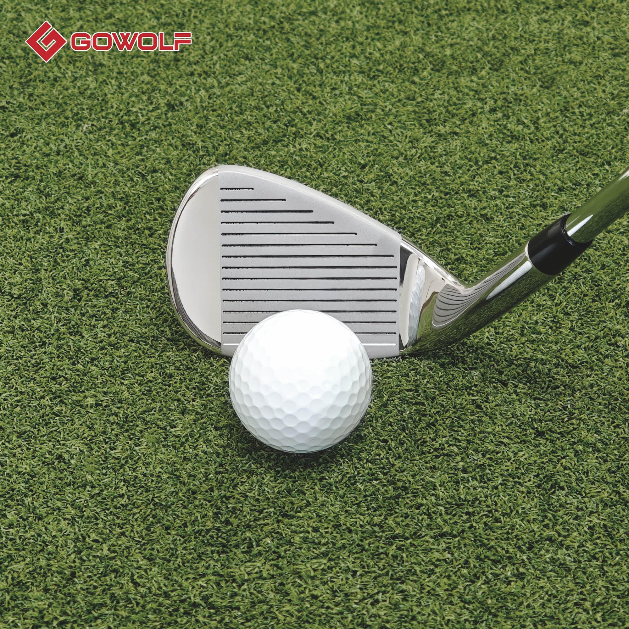 Gowolf Golf-Eisen-Set oder Einzeleisen (5, 6, 7, 8, 9, Pitching Wedge) für Herren, rechte Hand, hochwertiger 95 g Stahlschaft mit tiefen Rillen für extreme Fehlertoleranz, Genauigkeit und maximale