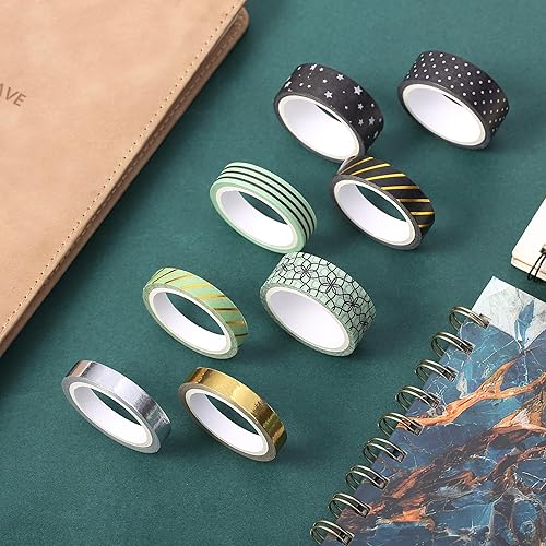 Vista 162 de Mr. Pen - Juego de cintas Washi, 21 rollos, tamaños surtidos, cinta washi floral para diario