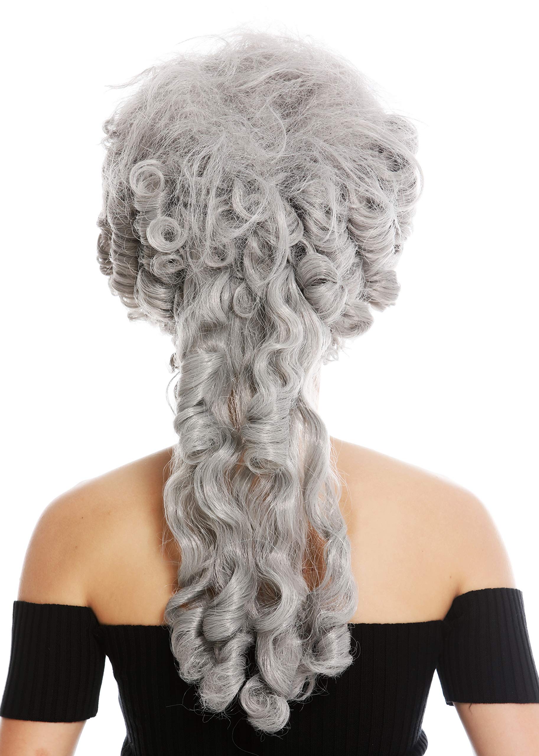 WIG ME UP - 91029-ZA68E Parrucca Donna Carnevale Storica Barocco Nobiltà Grigio Maria Antonietta Pompadour Acconciatura cotonata Beehive 50 cm