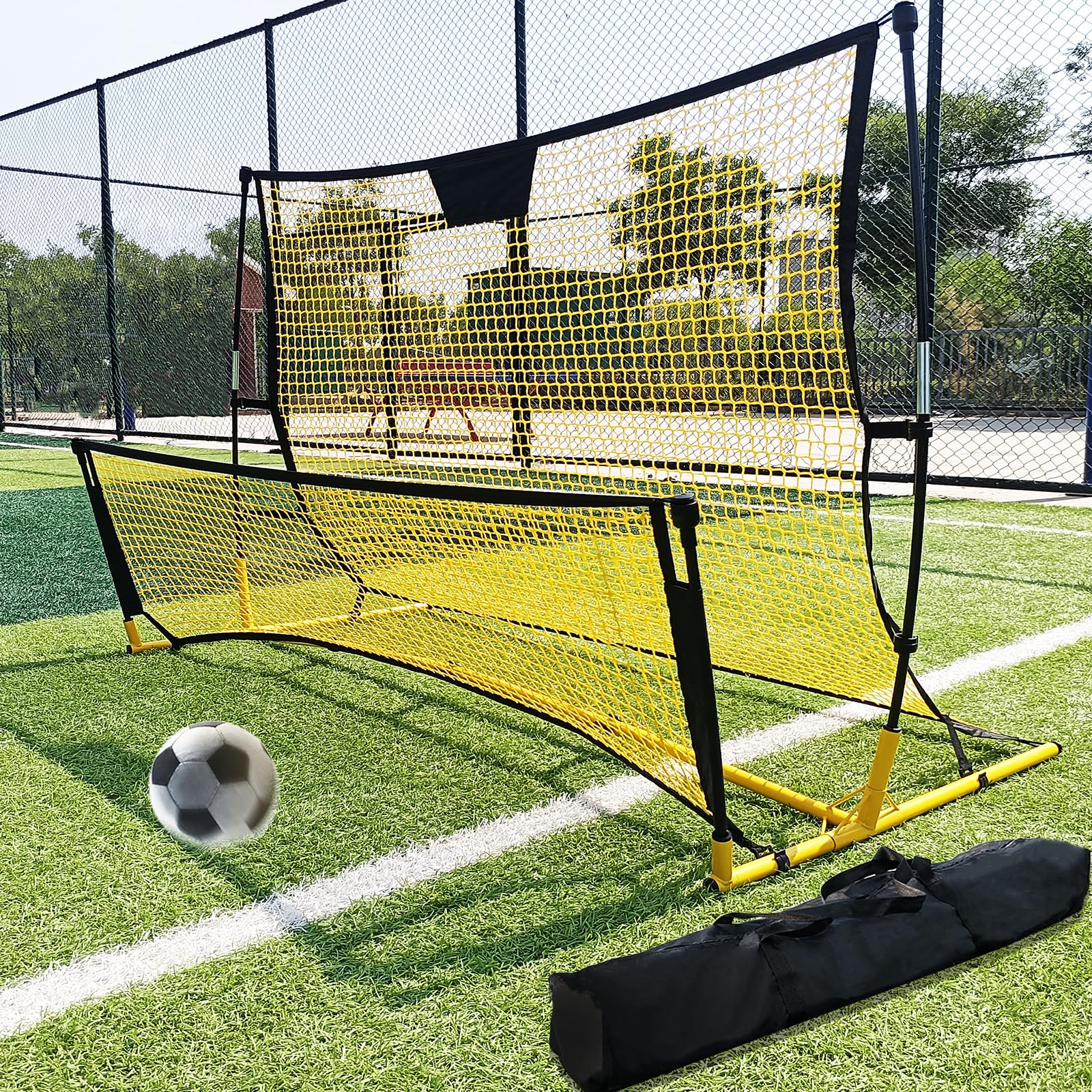 Rebounder da Calcio, Allenatore di Calcio Portatile, Rete da Rimbalzo per Volley, passaggi e Allenamento in solitaria