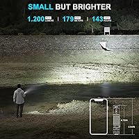 Vista 2 de WUBEN C3 - Linterna de 1200 lúmenes recargable, 6 modos, súper brillante, táctica, IP68, LED, para camping, hogar, emergencia, inspección, Verde