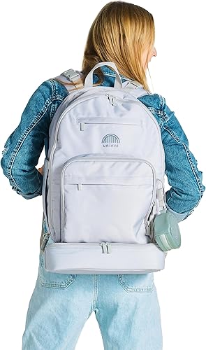 Miniatura 9 de uninni Mochila para pañales para mamás y papás con bebés, niños y niñas, cambiador portátil, funda extraíble para chupete, Gris (Cool Grey), Mochila