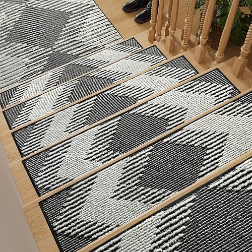 PADOOR 7PC Stair-Treads Non Slip, 3D Peel and Stick Stair