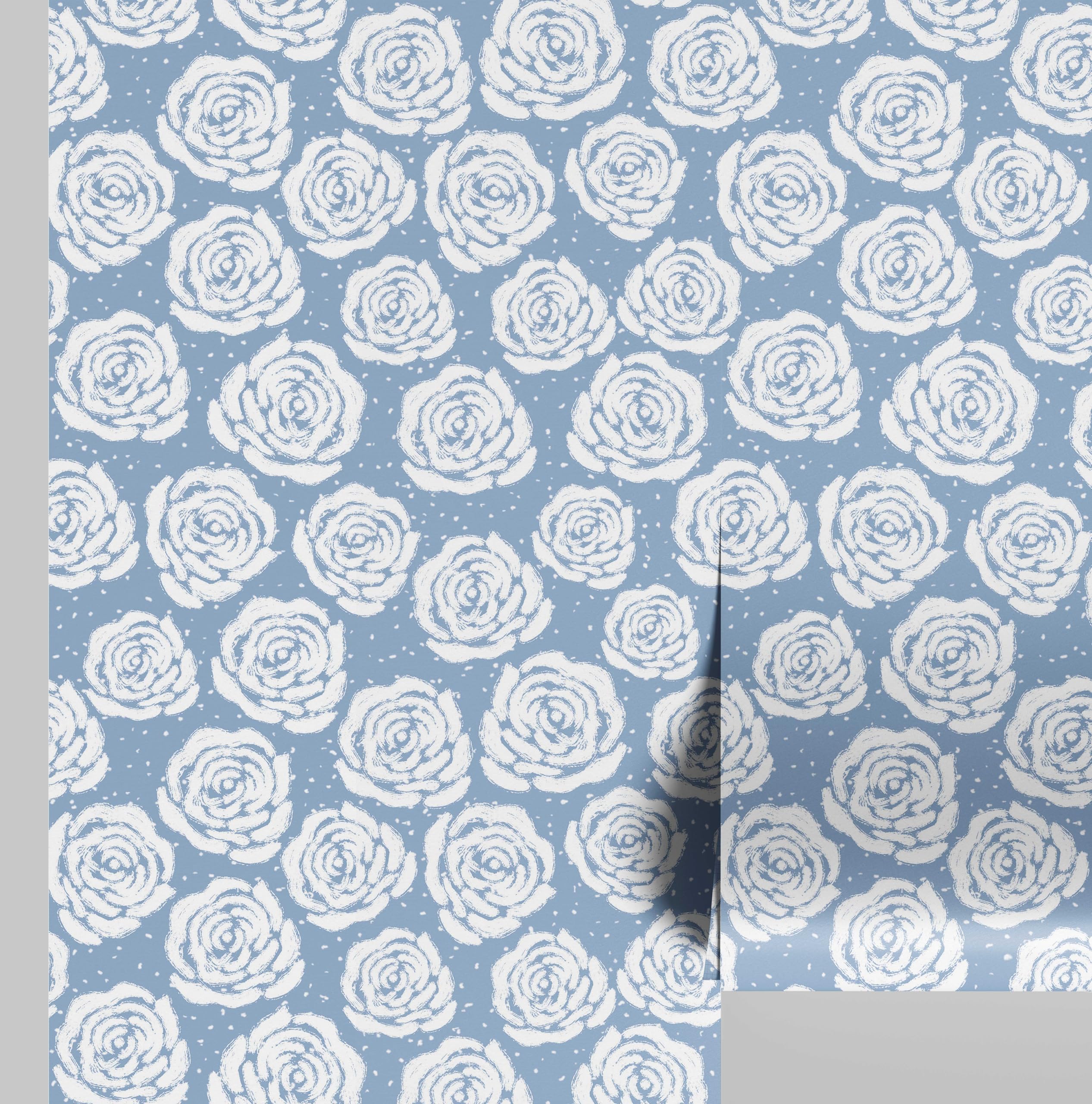 Papier Peint Vinyle Autocollant Bleu S4Sassy Motif Rose Urban Chic Scribble 63,5x304cm