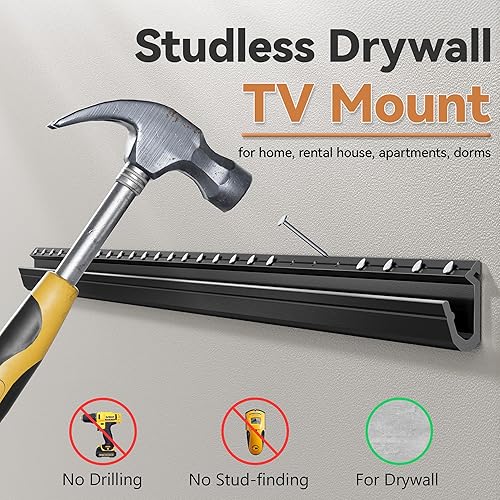 Miniatura 5 de Soporte de pared para TV de yeso sin tachuelas para televisores de 32 a 75 pulgadas, soporte de TV sin pernos sin taladros con Max Vesa de 23.622 x