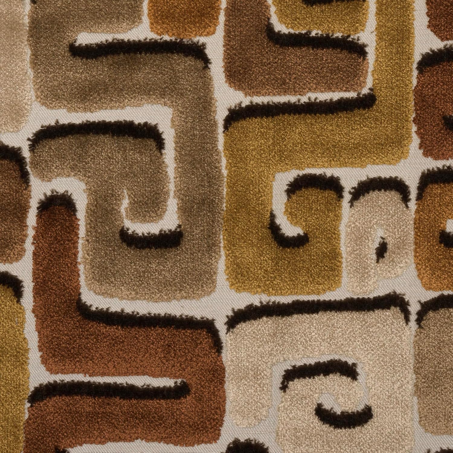 TopFabric - DEKA- Geometric Cut Velvet Upholstery Fabric by The Yard