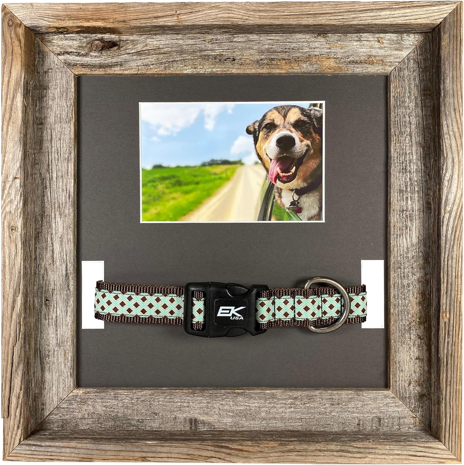 BARNWOODUSA Pet Picture Frame Memorial Holds 4x6 Photo and Collar of Dog or Cat Pet Remembrance Gift and Sympathy Photo Tribute In Loving Memory of Cat or Dog Reclaimed Wood Picture Frame
