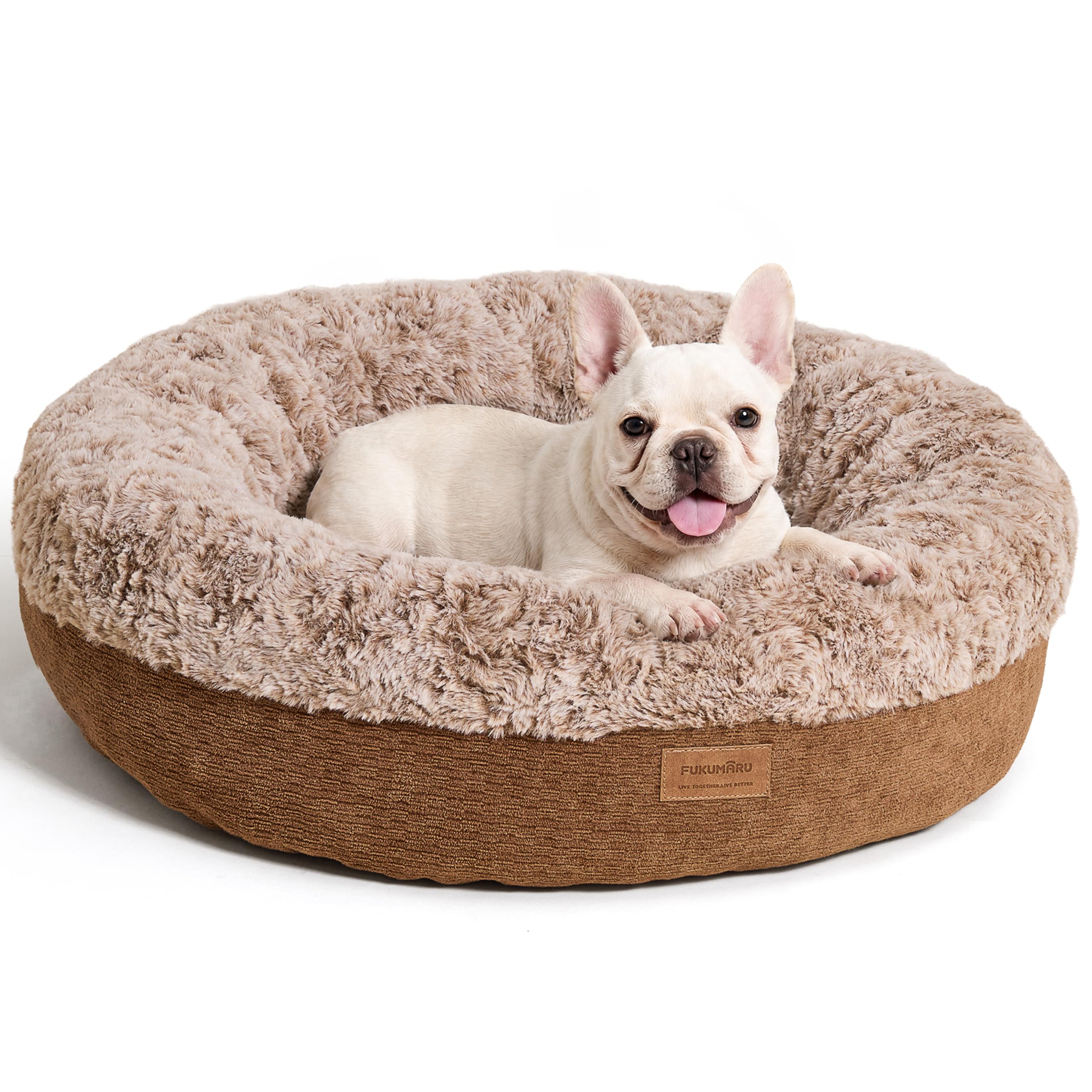 FUKUMARU Extra Thick Plush Dog Bed, Calming Donut, Anti-Anxiety & Washable | Heavy-Duty Super Soft Pet Bed for Cats and Dogs, Orthopedic Memory Foam & PP Cotton Fill, Medium — image 1