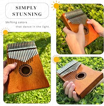 Newlam Kalimba Thumb Piano 17 Keys, Portable Mbira Finger Piano Gifts for Kids and Adults Beginners