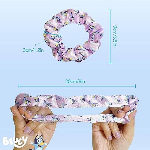 Miniatura 5 de Bluey - Juego de 5 piezas de accesorios para el cabello, 1 cepillo regular de 9 pulgadas para niñas + 4 coleteros azules para niños, accesorios para