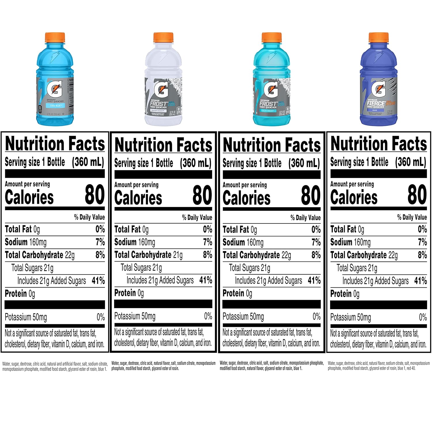 Gatorade Thirst Quencher, Frost Variety Pack 2.0, 12 Fl Oz (Pack of 24)