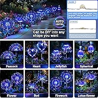 Vista 3 de Anordsem Luces Solares para Exteriores Decorativas: Alambre de Cobre Flexible con 120 Perlas LED de Fuegos Artificiales - Impermeables, DIY