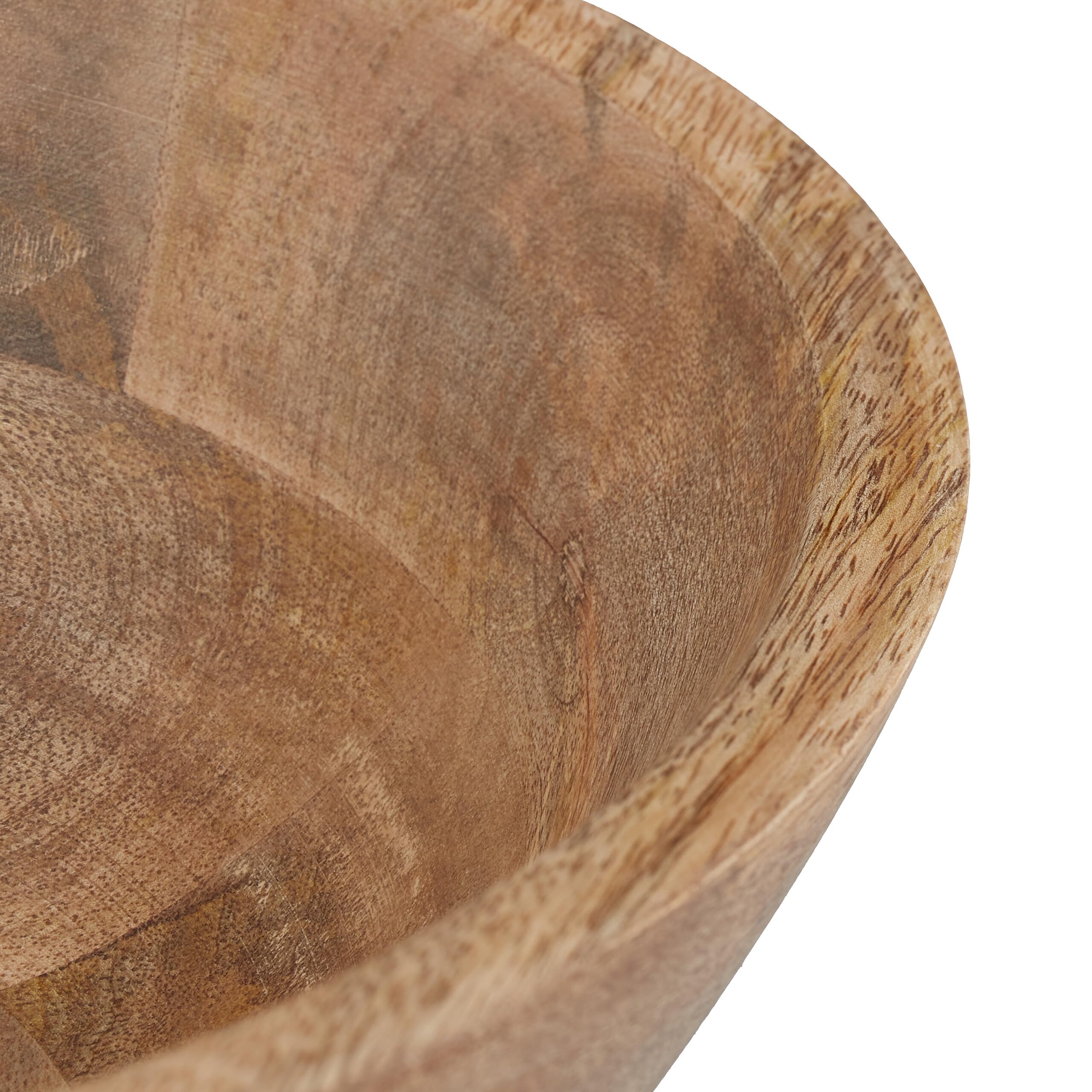Relaxdays Juego de 2 Ensaladeras de Madera de Mango, Cuencos Redondos para Ensalada, Fruteros Ø 23 y 29 cm, Marrón