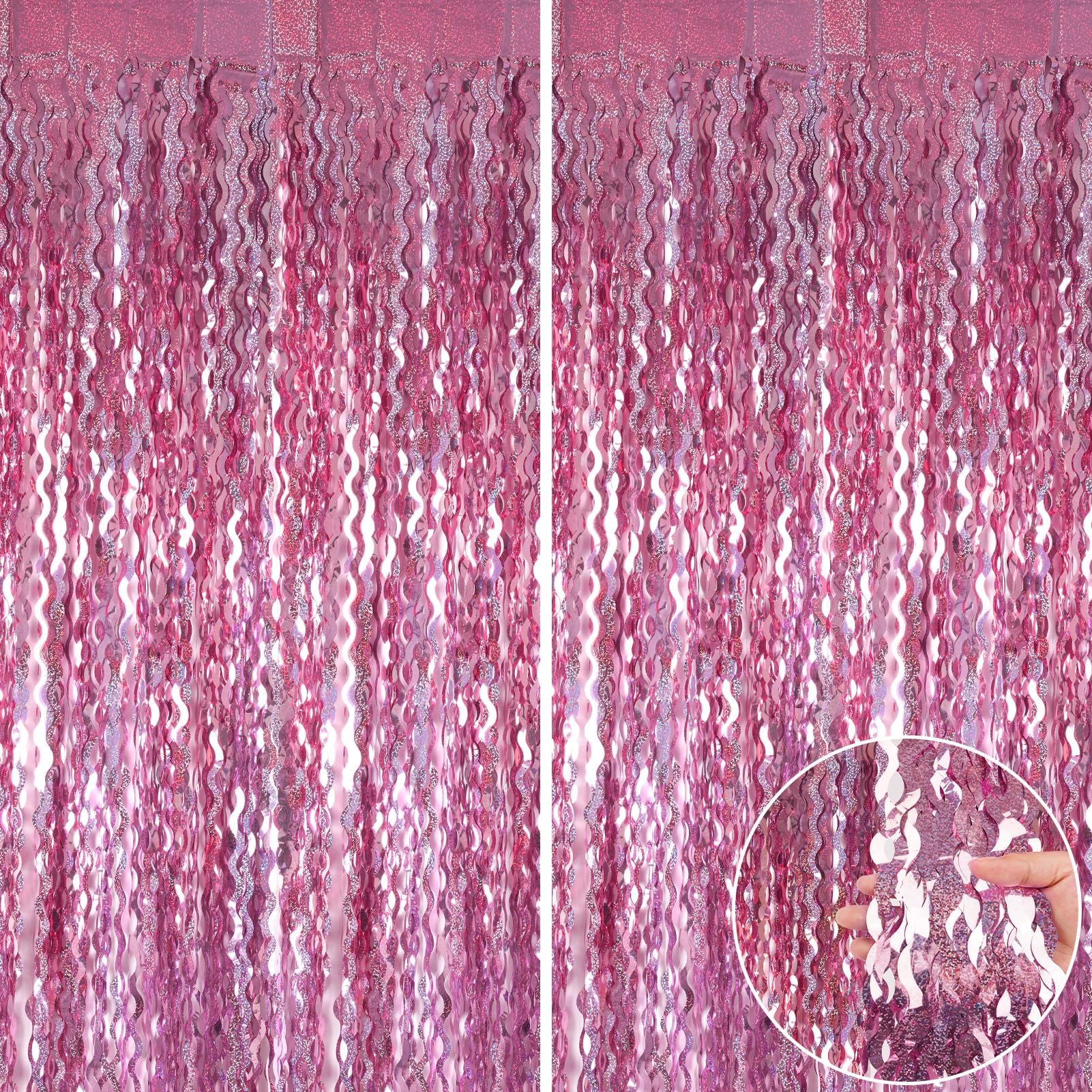 KERNOWOTinsel Curtain Glitter (Pink)