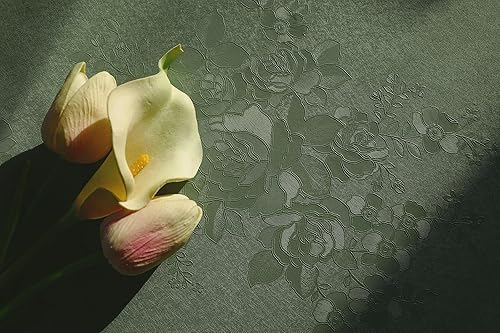 Dimoon Papel tapiz de 78.7 x 17.3 pulgadas, papel tapiz grueso en relieve de flores para despegar y pegar, papel de contacto verde floral, papel de disponible en Yaxa Peru