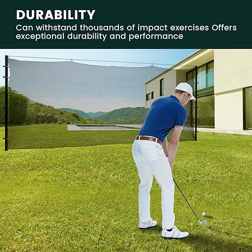 Miniatura 4 de Sports Netting,Golf Practice Net Hitting Net with 33Feet Nylon Rope Also for Baseball, Hockey, Soccer, LAX and More -