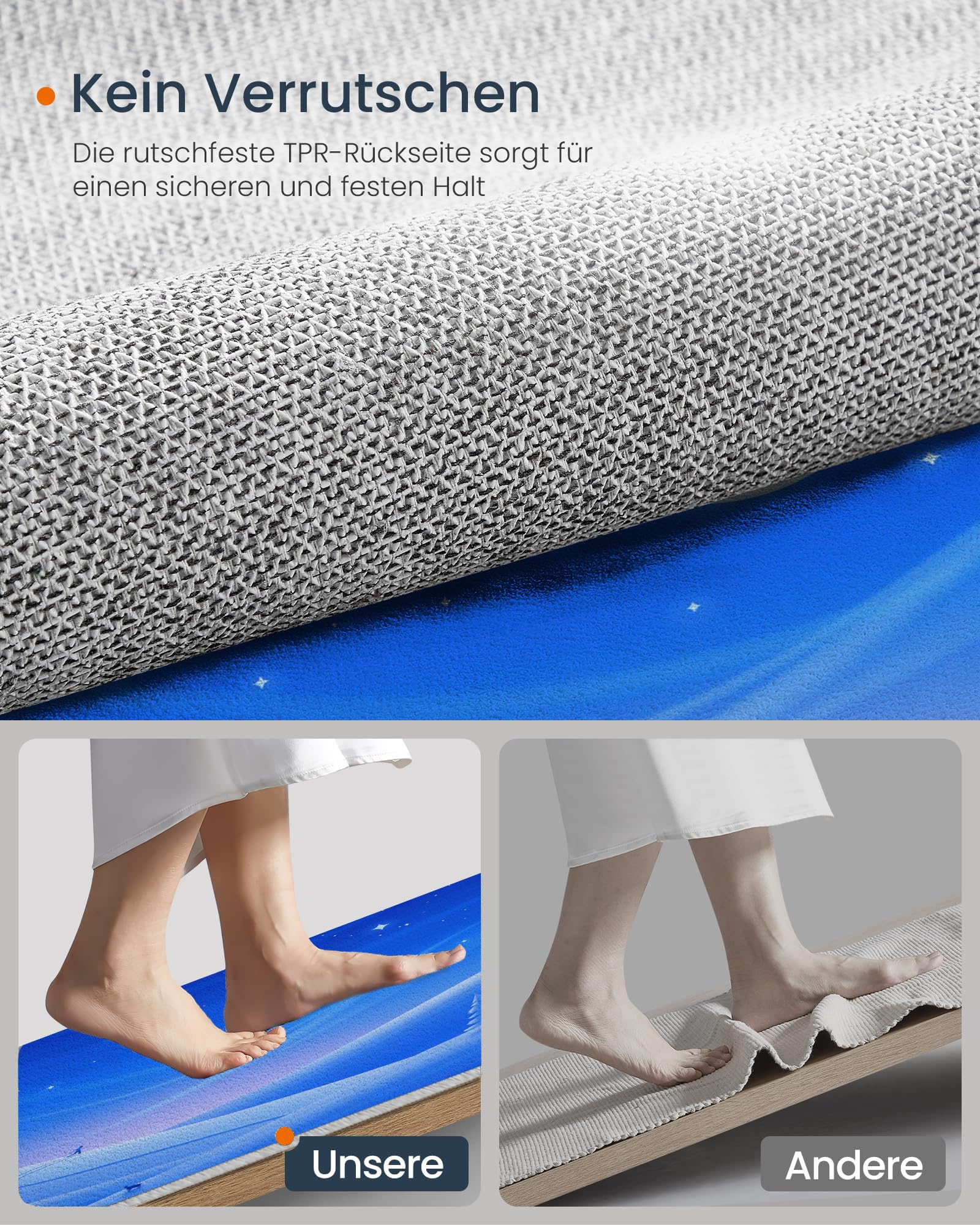 Tapis Rond pour Enfant - Scène de Neige au Clair de Lune Style Hivernal- Redonda antideslizante Lavable Sala de juegos pour Salon Chambres à Coucher - Bleu - 160cm
