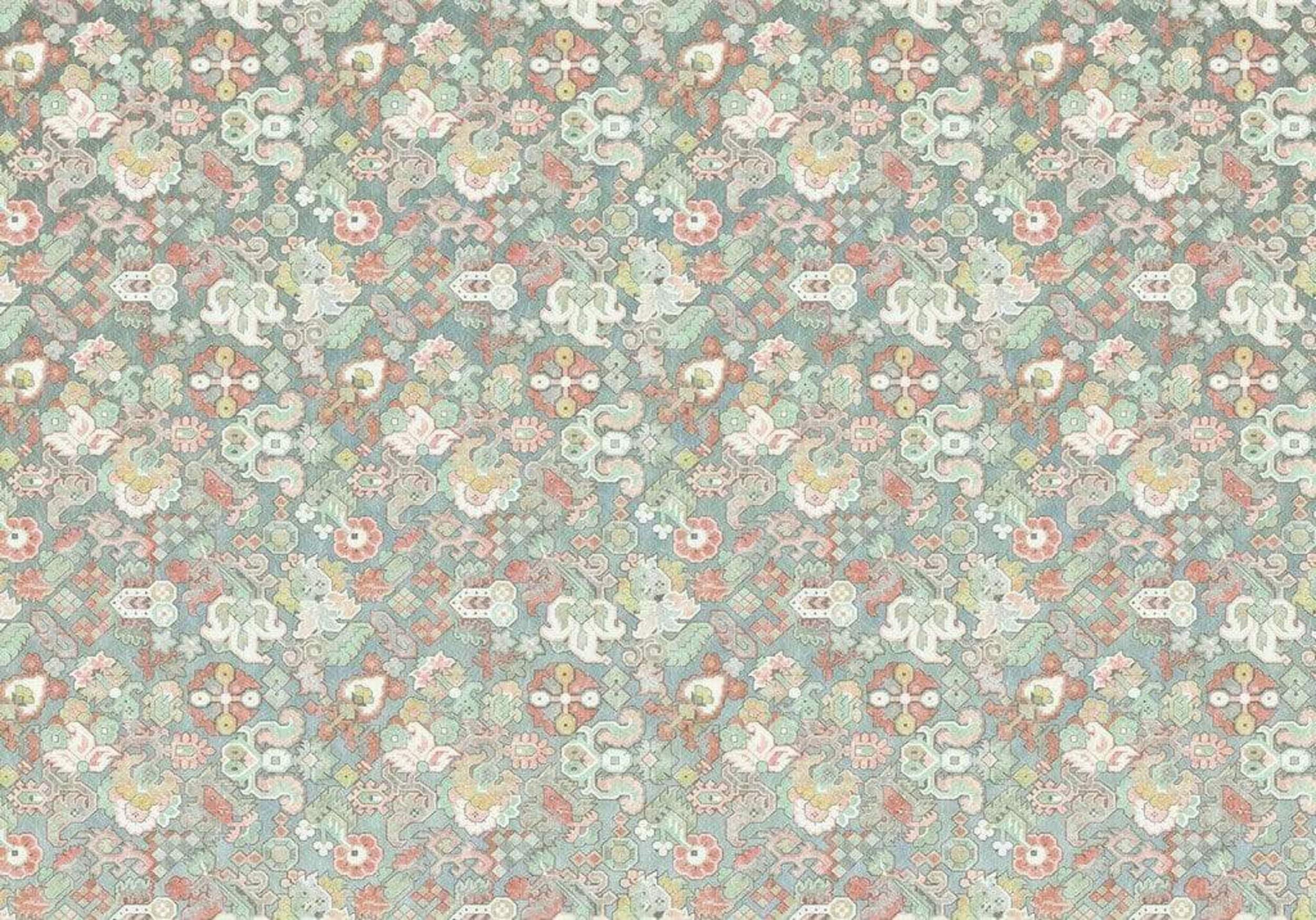 Komar Fleurs D Ocean HX6-006 Non-Woven Photo Wallpaper XXL Decoration Art Nouveau Bedroom Living Room Office Hallway Size 300 x 280 cm (Width x Height) Multi-Coloured
