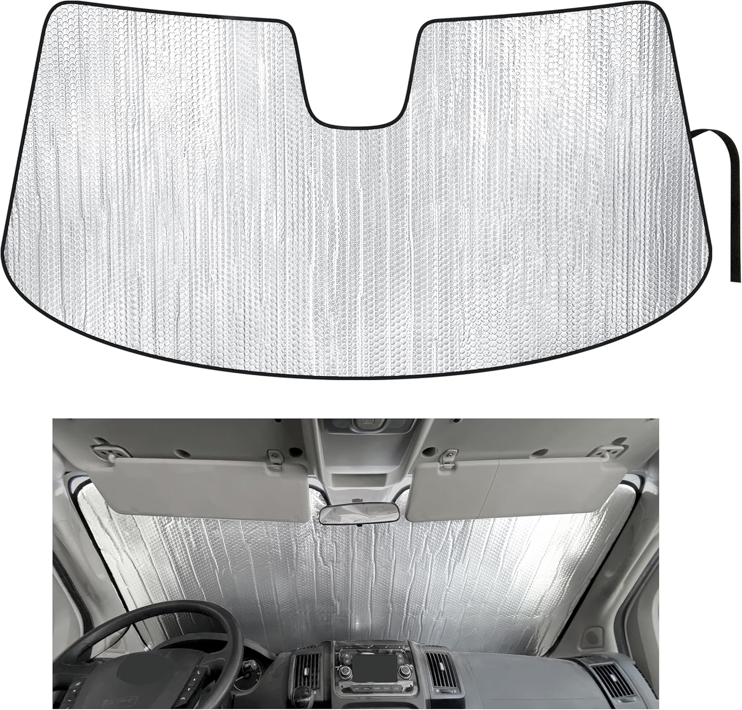 YelloPro Custom Fit Reflective Front Windshield Sunshade Accessories for 2014 2015 2016 2017 2018 2019 2020 2021 2022 2023 2024 2025 2026 Dodge RAM ProMaster Full Size Cargo Van Chassis Cab Cutaway
