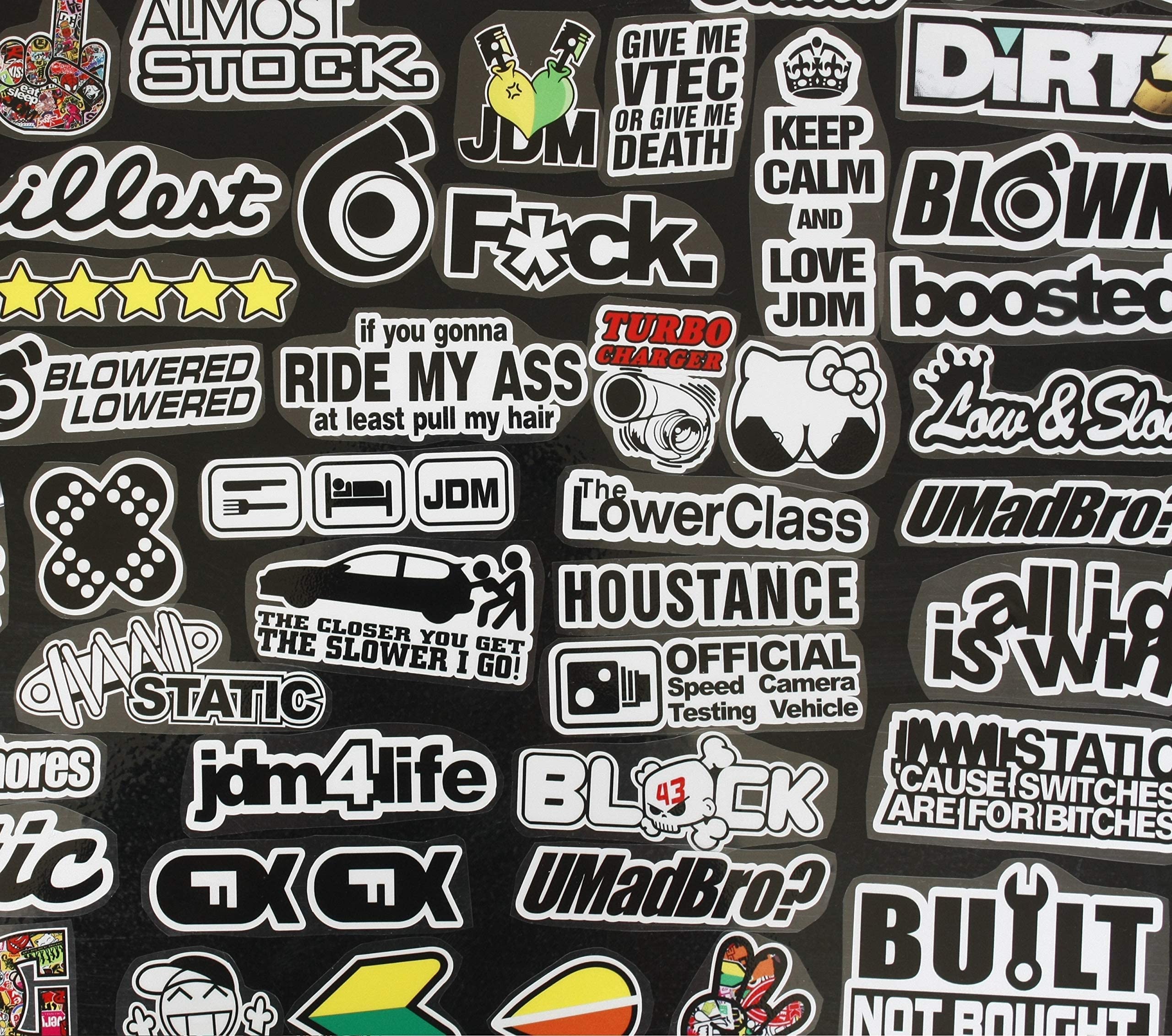 55 Pcs JDM Cars Decal Racing Decal Helmet Stickers JDM Motors Funny Car