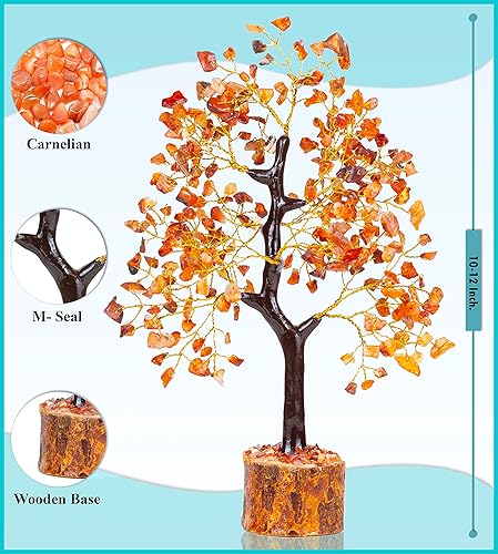Miniatura 5 de Árbol de la vida de cristal de cornalina - Árbol bonsái de cristal - Árbol de Feng Shui - Árbol de la vida de chakras - Árbol de gemas - Decoración