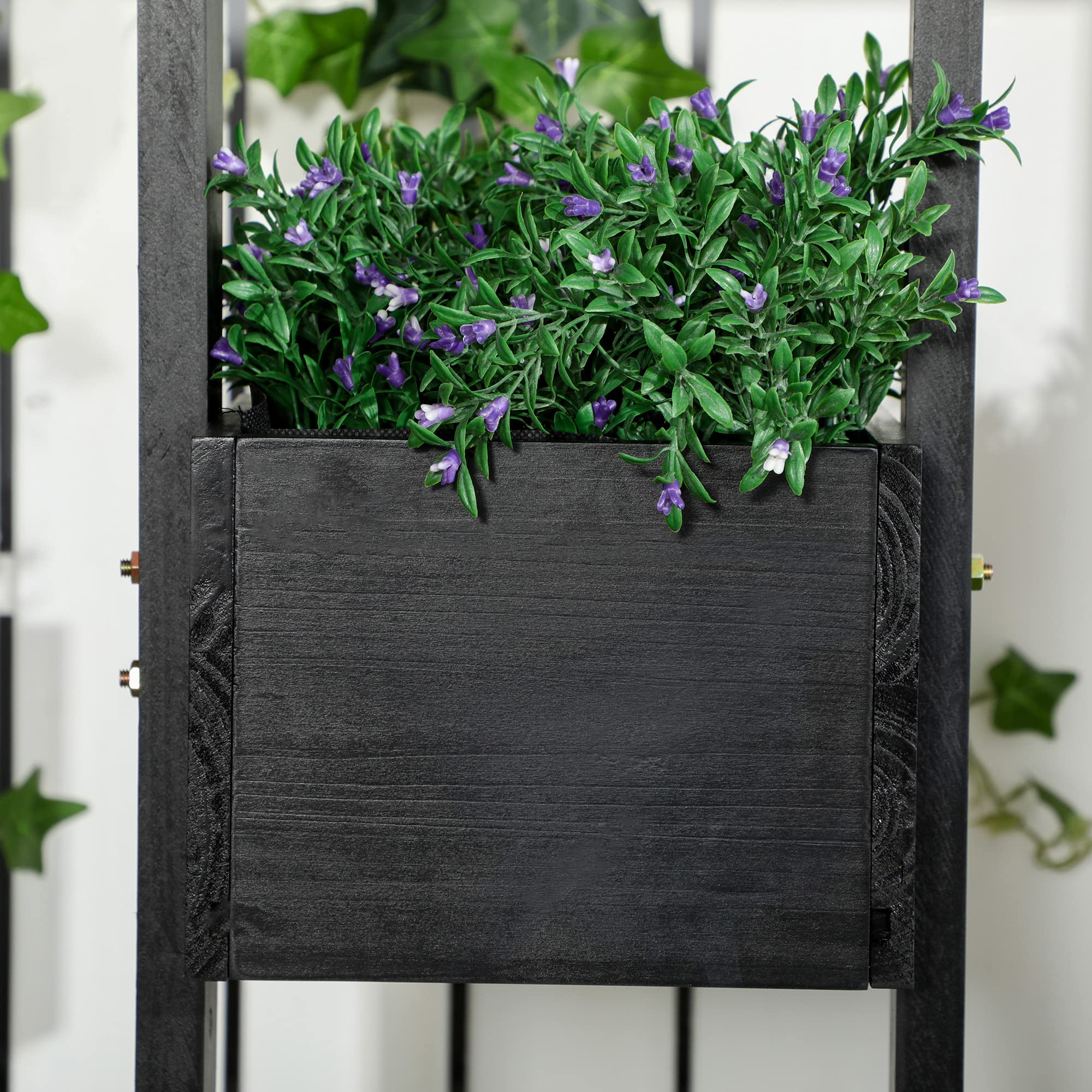 Outsunny Jardinière surélevée Treillis Tissu Non Tissé 90 x 45 x 170 cm | Bois, pour Fleurs, Légumes, Plantes ou Herbes Aromatiques