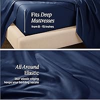 Vista 98 de Bare Home 100% Organic Cotton Sateen Fitted Sheet - Smooth Sateen Weave - Breathable & Cooling - Hotel Luxury - Durable Fitted Sheet - Deep Pocket