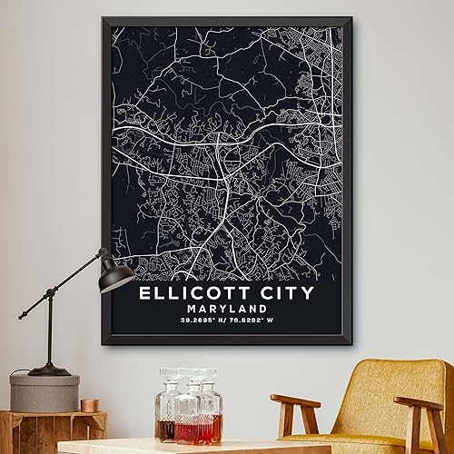 Map of Ellicott City, Maryland, Evening (8x10)