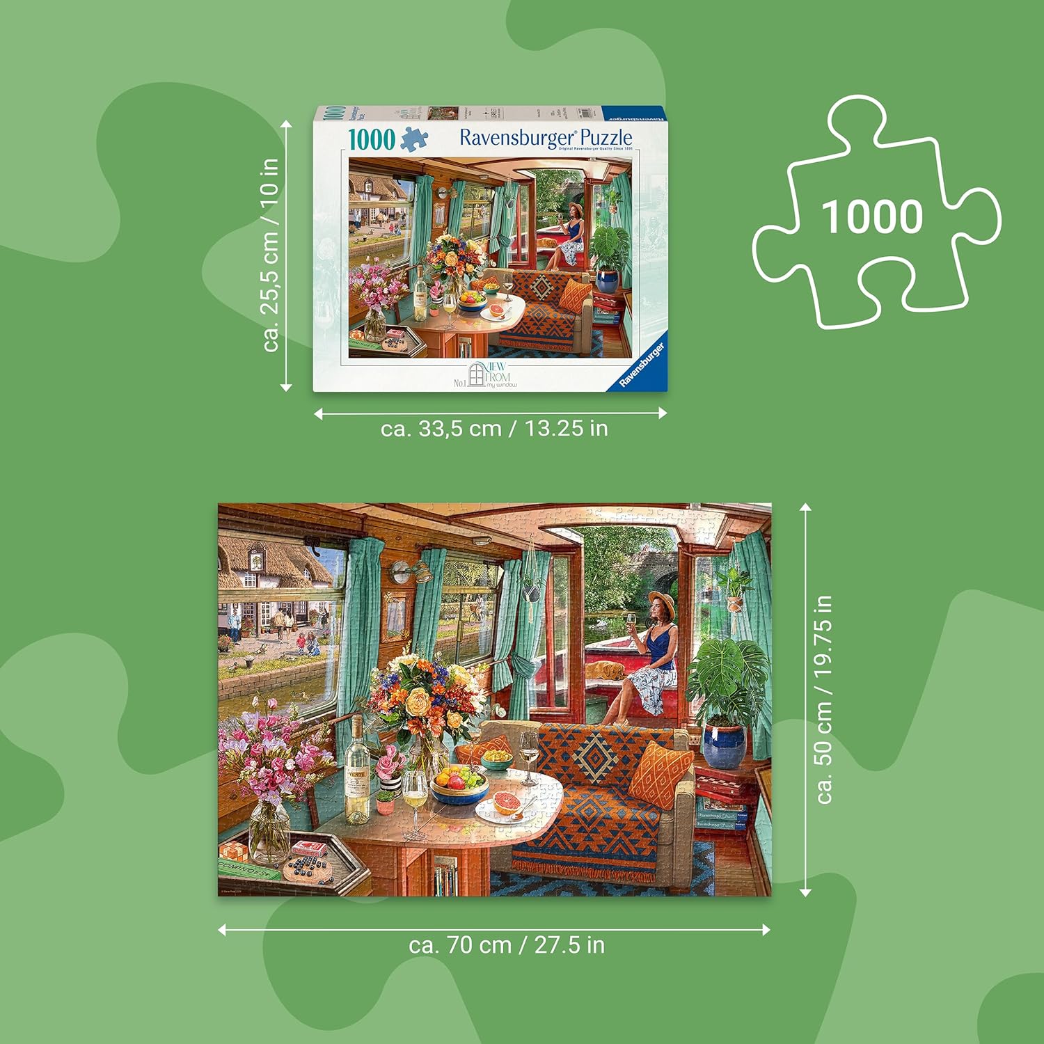 Ravensburger Canal Boat 1000 Piece Puzzle for Adults