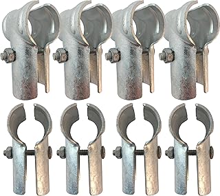 TAFEIDA End Rail T Clamps, Chainlink Fence Parts, Galvanized Fence Parts With Galvanized Steel. Chain Link Fence T Clamp Made To Fit 1 3/8" & 1 5/8" Outer Pipes. (1-3/8" x 1-3/8" (8 PCS)
