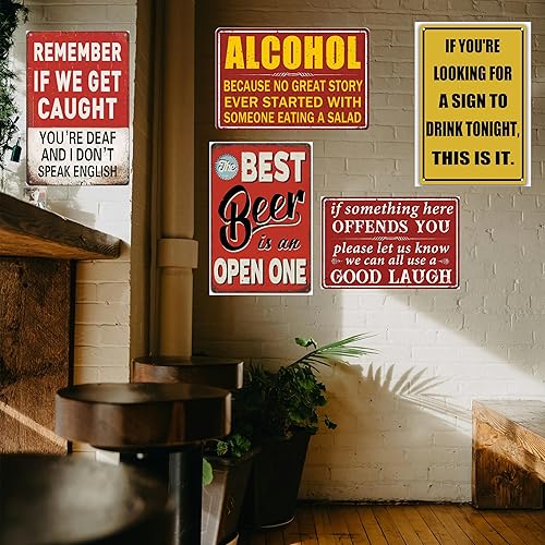 Miniatura 3 de 5 letreros divertidos de barra para decoración de pared de bar del hogar, decoración de cueva, decoración de cueva de hombre, letrero de metal