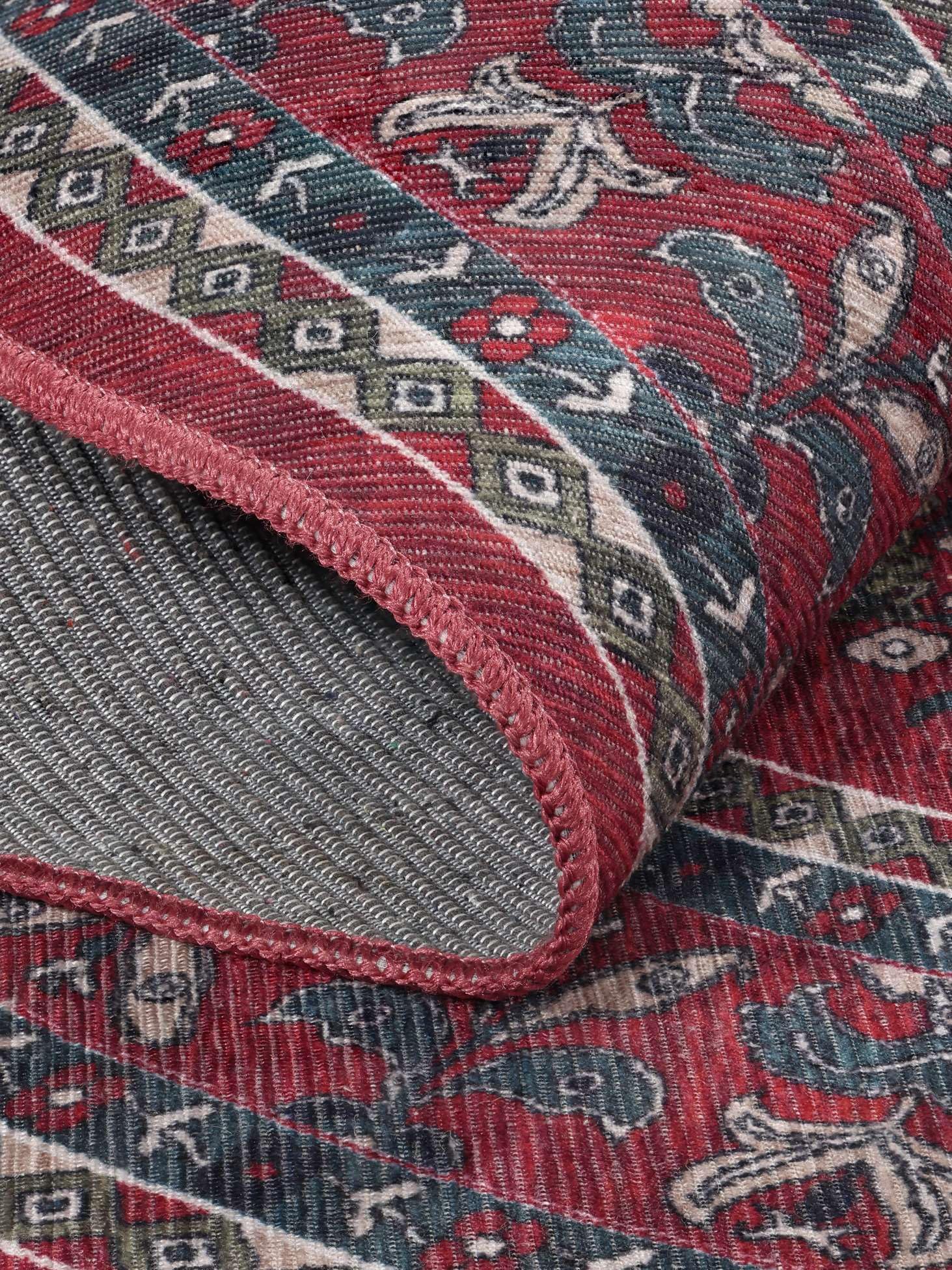 RugVista Navida Tappeto, Ø 120 cm, Rosso | Moderni, Rotonda, Pelo corto, Lavabile in lavatrice, Oeko-Tex 100, Soggiorno, Camera da letto, Cucina, Corridoio