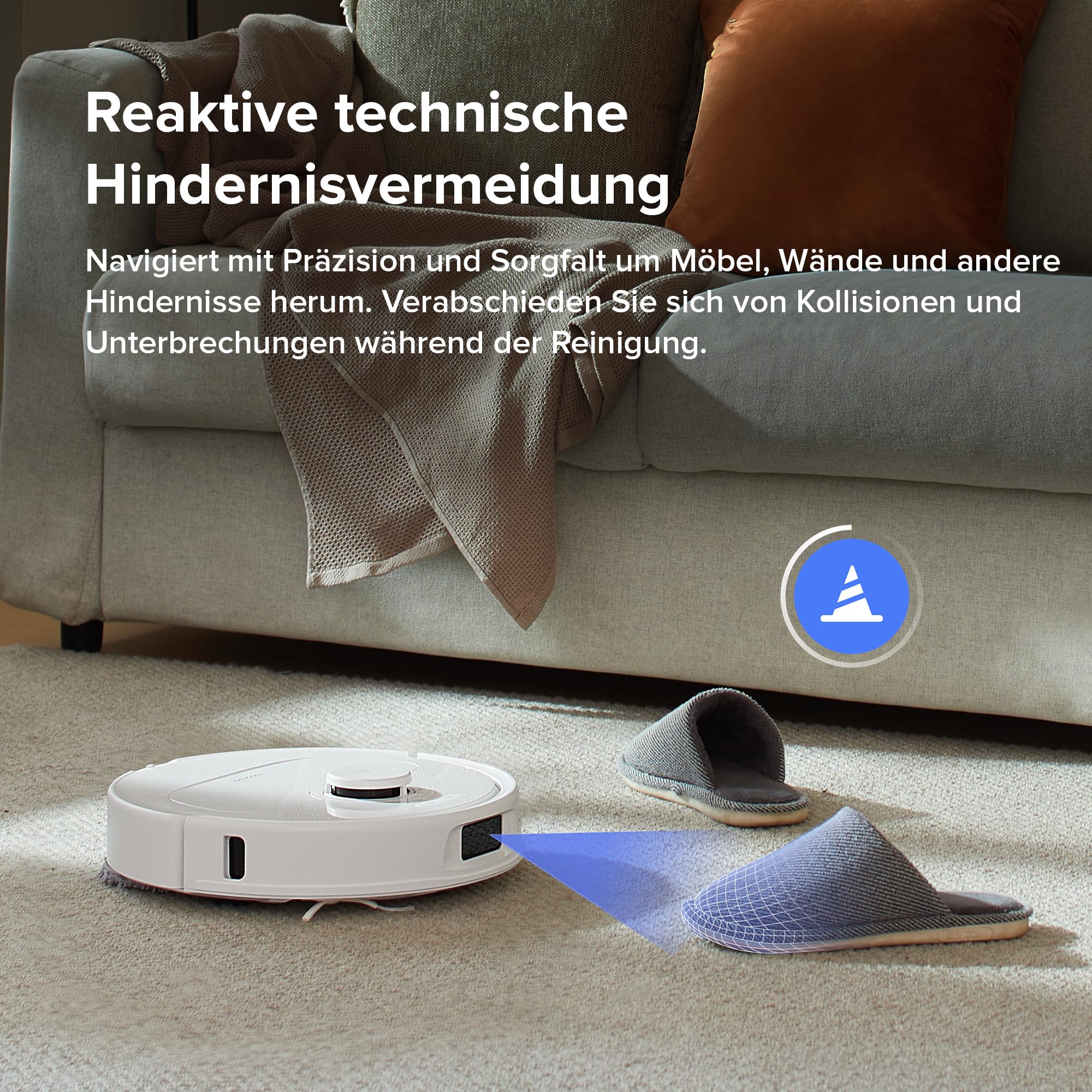 roborock QrevoS Saugroboter mit Saugleistung von 7000Pa, PreciSense LiDAR Navigation, 45 dB(A) leises Trocknen (Weiß) (Generalüberholt)