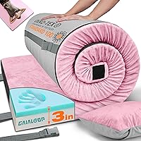 Vista 20 de Colchón de Espuma Viscoelástica de 3 Pulgadas para Acampar, Almohadilla de Dormir de Doble Capa Gruesa para Coche, Tienda, Cama, Enrollable, Verde