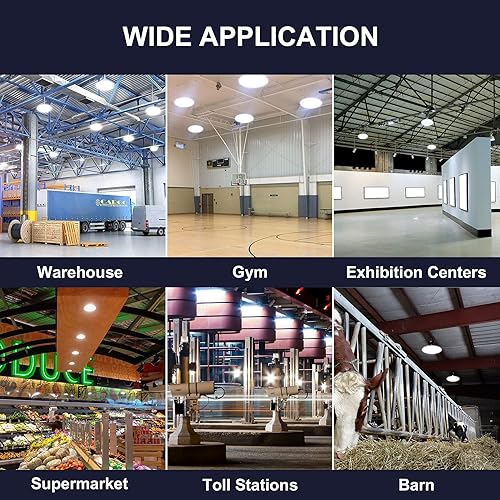 Miniatura 7 de Luz LED UFO-LED de 150 W, con certificación UL y DLC, 5000 K, luz diurna 21000 lm, 0-10 V regulable LED de alta bahía, accesorio de iluminación