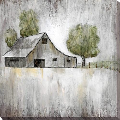Miniatura 1 de Picture Perfect International Nan - Lienzo decorativo (cuadrado), diseño de granero desgastado (cuadrado), 36 x 36 x 1.5 pulgadas, gris
