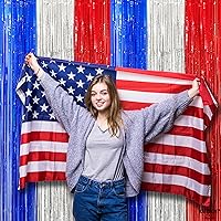 Vista 5 de KatchOn, Serpentinas extragrandes en rojo, blanco y azul, 3.2 x 8 pies, paquete de 2 decoraciones rojas y azules para el día de las elecciones