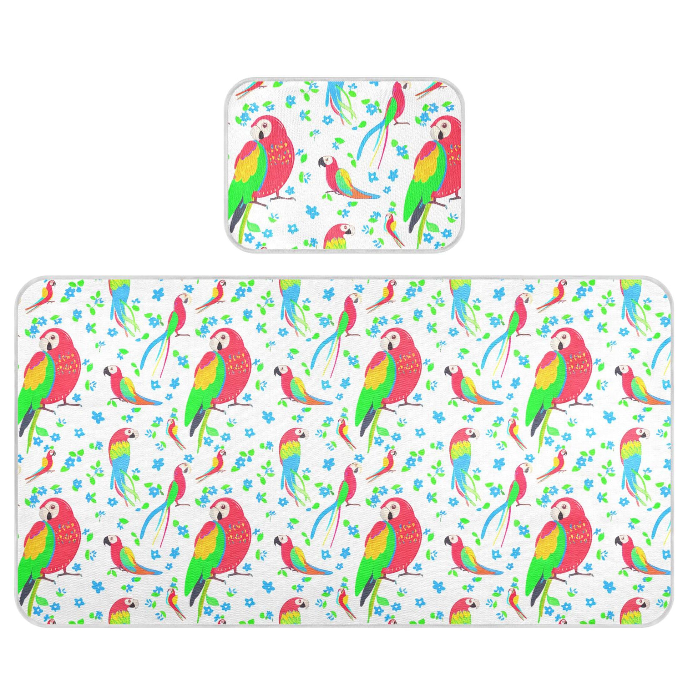 Takiito Cartoon Parrots Baby Cooling Mattress Pad, Soft & Breathable Cooling Mat Keep Baby Cool in Summer 28x52 in, Nursery Essential