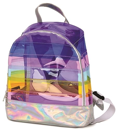 iscream Icy Rainbow Iridescent Clear Mini 10" x 10" Backpack for Fun and Travel3