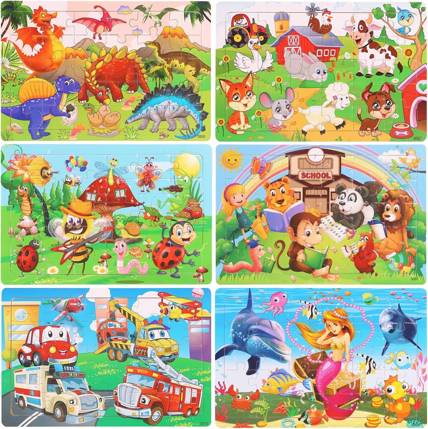 Wooden Jigsaw Puzzles for Kids Ages 35 Year Old,30 Piece