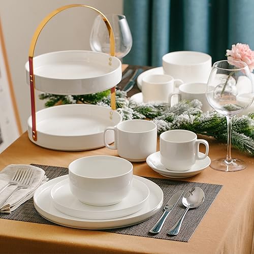 Miniatura 7 de Brew To A Tea BTAT - Juego de 6 cuencos de cereales blancos, 22 onzas, cuencos, tazones de sopa, cuencos blancos, ensaladeras, cuencos de cereales,