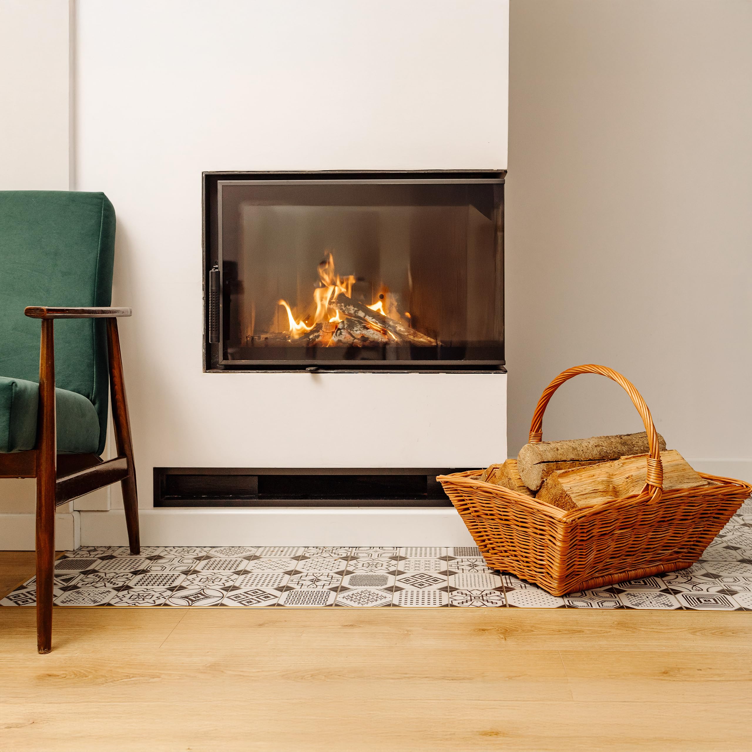 Creative Home Cesto Portalegna da Interno con Manici, Porta Legna Cesto Vimini | Grande Cesto Vimini Rettangolare 50x40x37 cm Leggero | Intrecciato a Mano | Salice Marrone Naturale | Multiuso